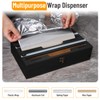 Allinside Magnetic Plastic Wrap Dispenser with Cutter and Labels, Aluminum