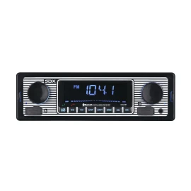 SDX Vintage Bluetooth Car Head Unit Receiver MP3 Player AUX USB Charging Port
