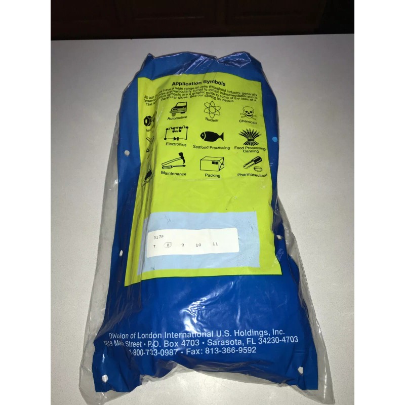 MARIGOLD DOZEN Marigold Industrial 12" Blue Rubber Gloves 317F Size