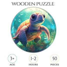 DOCRAGI Wooden Jigsaw Puzzles for Kids Ages 4-6, 50 Piece Unique Shape Animal Theme Puzzle - Preschool Learning Educational Toys for Kids 3+, Valentines Day Birthday Easter Gifts for Kids Girls Boys
