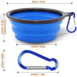 LimCryspp 4 Foldable Dog Bowls, Portable Pet Feeding Water Tray, Suitable for Walking, Hiking, Traveling, Indoor/Outdoor Use