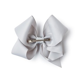 8 Inch Grosgrain Bow for Women and Girls (Light Grey)
