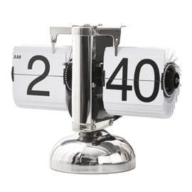 Retro Flip Clock, Digital Folding Clock with Quartz Movement, Minimalist Mechanical Car Flip Clock, Vintage Table Clock for Living Room Office Decoration Collection (White)