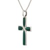 Jewelry Trends Sterling Silver Cross Pendant with Green Created Malachite