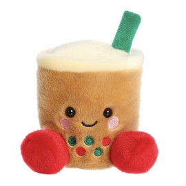 Aurora® Festive Palm Pals™ Chewy Festive Boba™ Stuffed Animal - Fun Collectible Plush for Kids and Adult Collectors - Perfect for Holiday Decorations or Gifts - Brown 4.5 Inches