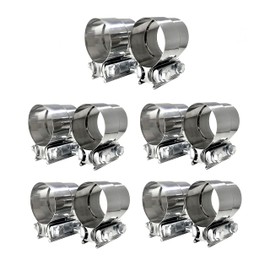 ETL 2.5 Inch Lap Joint Band Clamps, 304 Stainless Steel, Exhaust Muffler & Pipe Clamps (10 pack)