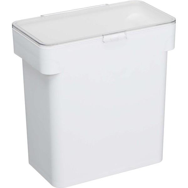 Yamazaki 3375 Airtight Rice Bin Per Bag, 11.0 lbs (5 kg), Measuring Cup Included, White, Approx. W 11.0 x D 6.5 x H 11.2 inches (28 x 16.5 x 28.5 cm), Tower, Slim, Under Sink with Handle