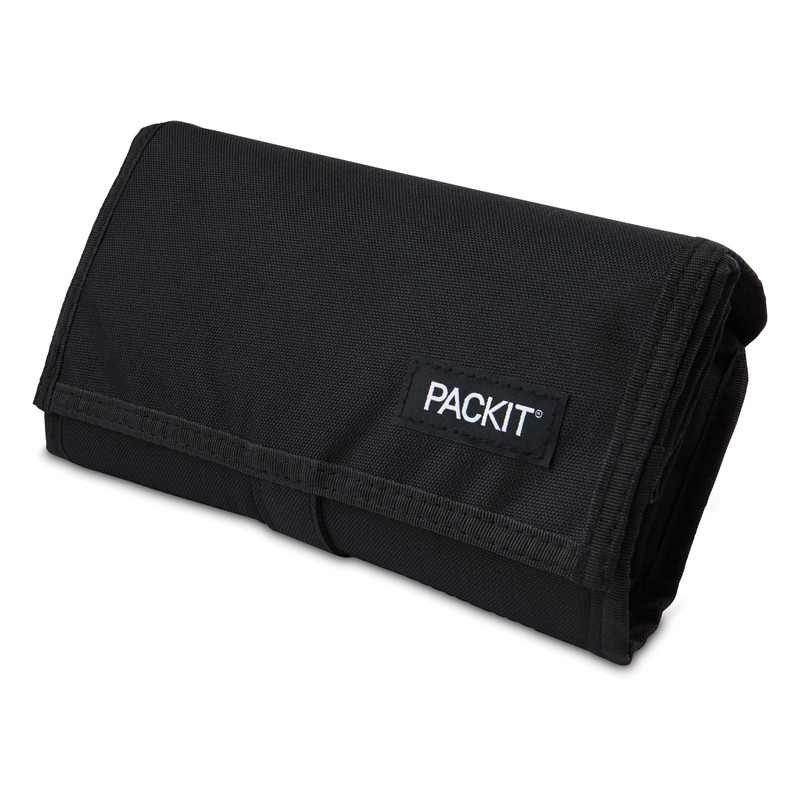 PackIt Freezable Lunch Bag, Black, Built with EcoFreeze Technology, Foldable,