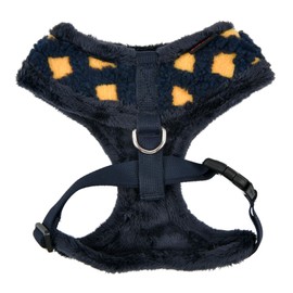 Puppia Stefan Dog Harness Over-The-Head Warm Winter Tumbling Waffle Pattern Adjustable Chest for Small and Medium Dog, Navy, Medium