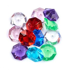 Assorted Color Diamond Gems | Pirate Treasure Hunt Jewels | 24 Pieces