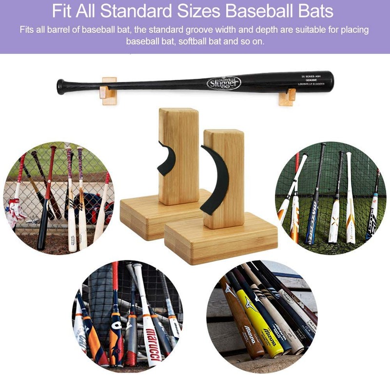 Shiwaki Baseball Bat Rack Bamboo Wood Baseball Rack Hanging Baseball
