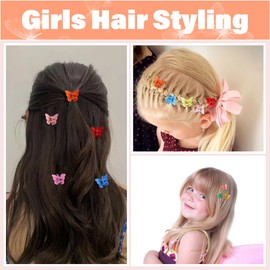 Ahoney 60PCS Mini Butterfly Hair Clips for Hair with Box Glitter 90s Y2k Hair Accessories for Girls Women 03
