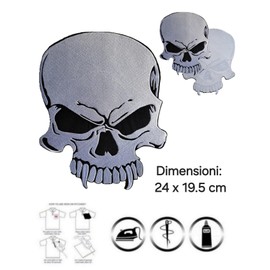 Embroidered Iron on Sew On Patch Skull For Vest Biker Patch Sew-on/Iron On | Indian Sticker for Motorcyclists | DIY