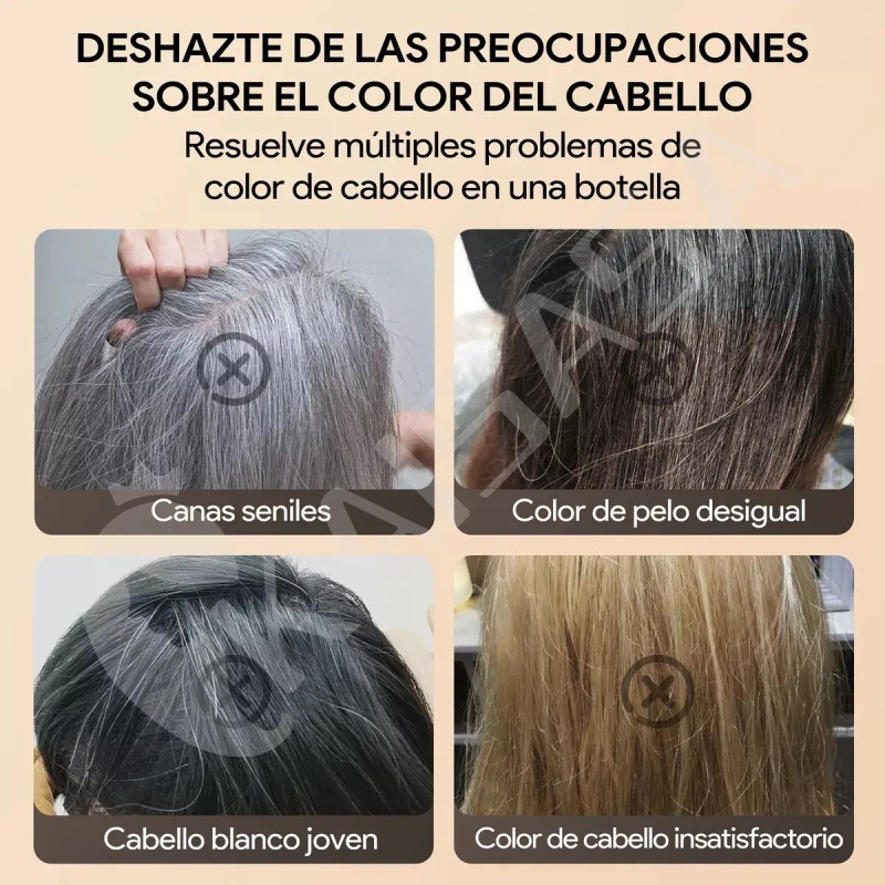 Kaisasa® Shampoo Con Tinte Cubre Canas Con Aceite De Argán