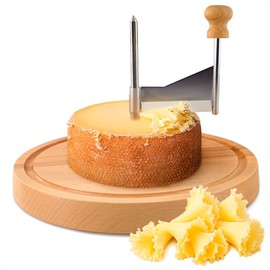 Cheese Curler Wheel - Stainless Steel Cheese Shaver & Girolle Made for Tête de Moine to Create Beautiful Rose-Shaped Cuts Revealing Its Rich Flavor - Girolle Shaver with Sharp Blade, Wood Base