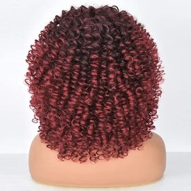 OMOGE HAIR OMBRE RED AFRO KINKY SYNTHETIC WIG