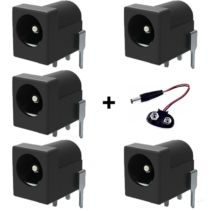 California JOS Breadboard-Friendly 2.1mm PCB Mounting Female DC Power Barrel