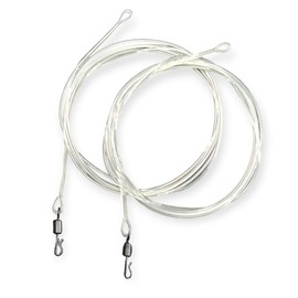 Twin pack fluorocarbon carp Leaders Quick Change swivels fused loop 3 colour options (Clear)