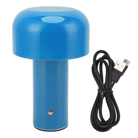 LED Desk Lamp Mushroom Design USB Charging 3 Color Temperature Touch Table Light for Restaurant Study Blue