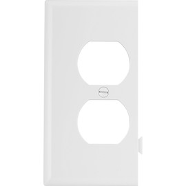 Eaton STE8W Polycarbonate 1-Gang Duplex Receptacle Sectional Mid Size Wall Plate, White