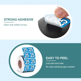 500 Pieces 2025 Year Stickers File Folder Year Labels Rectangle Coded Colored Year Stickers Self Adhesive Year Labels Tab File Folders Office Supplies, 1 Roll, 3/4" x 1-1/2" (Blue)