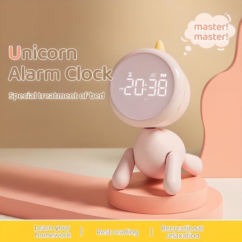 Danolt Children's Digital Alarm Clock with Light Alarm Clock Without