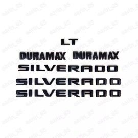 GM 19-25 Silverado Duramax Tailgate Letter Emblem Nameplate LT Kit OEM  Matte Black