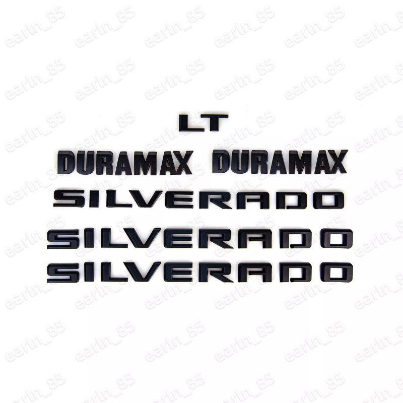 GM 19-25 Silverado Duramax Tailgate Letter Emblem Nameplate LT Kit