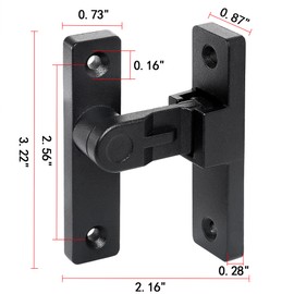 INIRET 2 Packs 90 Degree Flip Latch, Matte Black Zinc Alloy Right Angle Gate Latches for Enhanced Security and Privacy on Sliding Barn Doors,French Doors,Closets,Wine Cabinets,and More