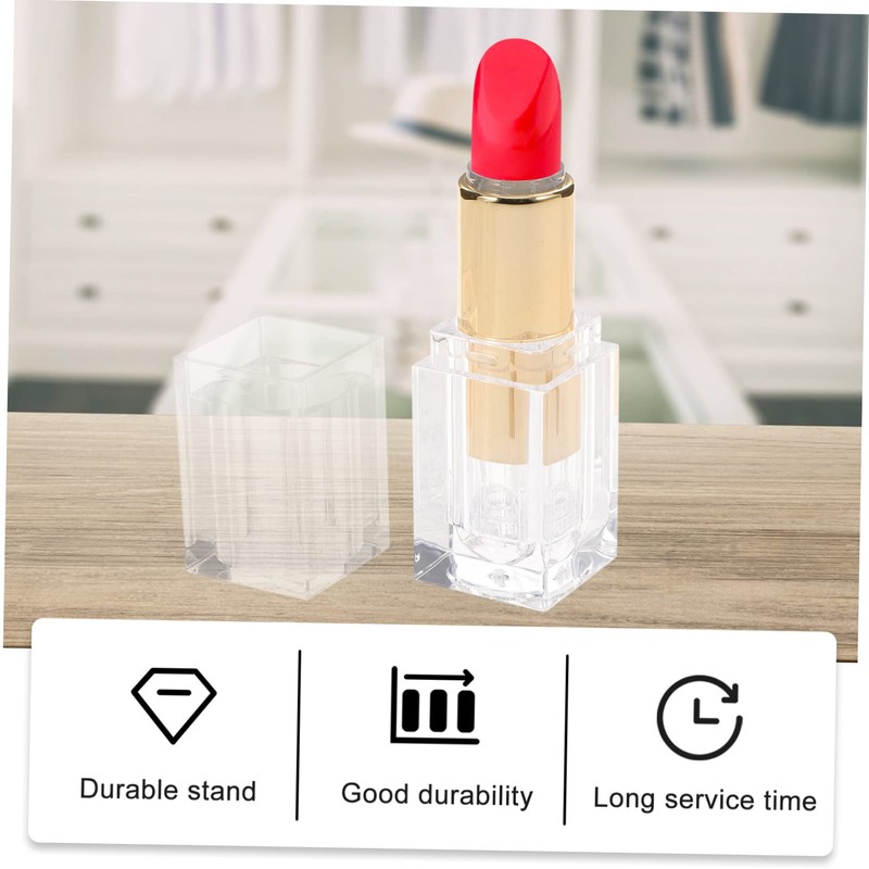 SAFIGLE 4Pcs Transparent DIY Lipstick Tubes Refillable Lipstick Storage Containers