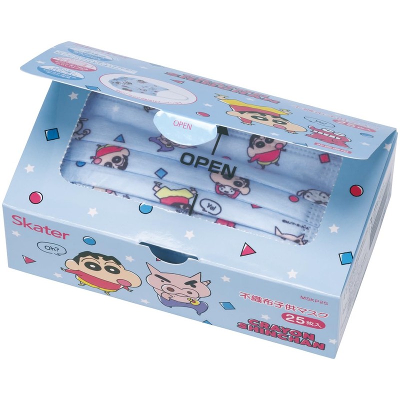 スケーター(Skater) 不織布 マスク 子供用 25枚 クレヨンしんちゃん 箱入り 三層構造 MSKP25-A