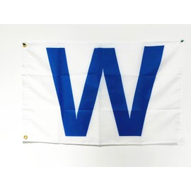 ANCONINE Chicago City Win Combo Flag 2x3FT and Chicago W Win Flags with 2 Brass Grommets, Sturdy Double Stitched and Premium Polyester. (W 2x3)