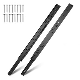22 Inch Heavy Duty Soft Close Drawer Slides (1 Pair)，Metal Heavy Duty Ball Bearing and Full Extension Cabinet Drawer Slides - 200 LB Capacity, Made of Cold-Rolled Steel.（Black）