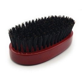 Firenze Pro Boar Bristle 9-Row Reinforced Oval Palm Wave Brush #9151 - Crimson