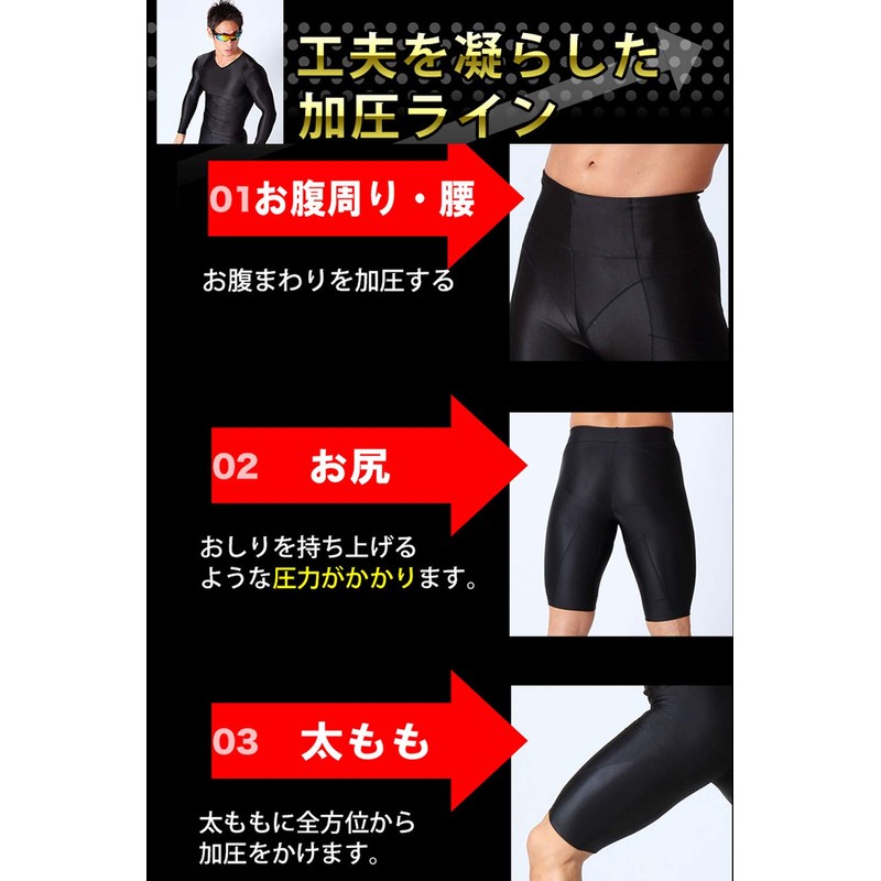Spartax Compression Spats Exercise Pants, Men's Inner (M-L, Black)