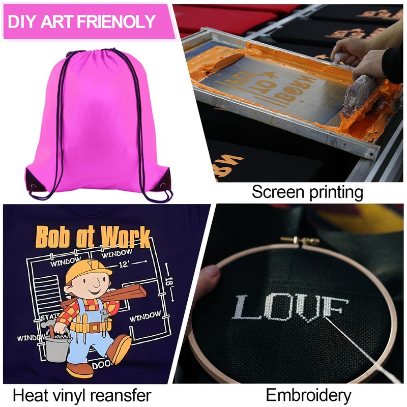 LOSYHU 20 Pack Drawstring Bags String Backpack Bulk Sack Cinch