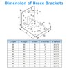 Corner Brace 50mm Brackets 90 Angle Reinforced Elbow Robust Steel