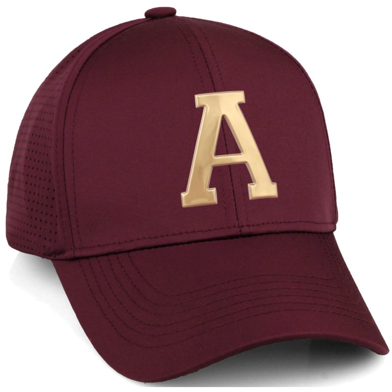 Daxton Performance Cool Tech Baseball Hat - Burgundy Cap, Gold