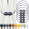 Porlau Strong Magnetic Curtain Tiebacks Grey 6 Pack Decorative Tie