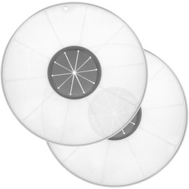 com-four® 2 x Universal Splash Guard Lids for Mixing Bowls - Ideal for Baking and Pureeing - Prevents Splash Stains in the Kitchen (Pack of 02 - Diameter 30 cm, Grey)