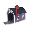 AmishToyBox.com Deluxe Wooden Mailbox, Post Mount, Dutch Barn Style (Dark