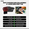 XL Collapsible BBQ Prep Tub with Cutting Board & Drain