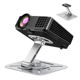 Projector Mount - Projector Ceiling Mount Projector Mount Projector Stand with 1/4 Inch Screw Interface, Universal 360° Rotation Desktop Projector Mount for Home Cinema, Playroom (Silver)
