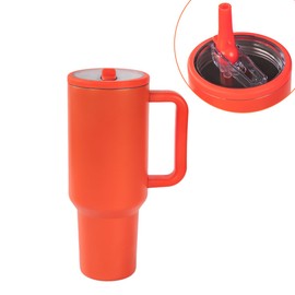 40 oz Leak Proof Insulated Tumbler with Handle Lid Flip Straw&Rubber Base,Reusable Stainless Steel Water Bottle Car Cup Hold Friendly Insulated Cup,Spill Proof Tumbler BPA Free Vacuum Traveler Mug