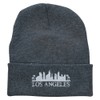e4Hats.com Los Angeles Skyline Embroidered Long Beanie - Dk Grey