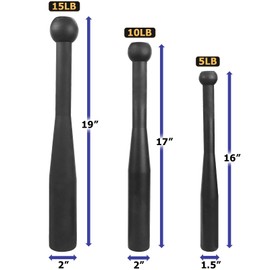 A2ZCARE Steel Mace Exercise Club - Heavy Duty Steel Indian Clubs - Perfect for Strength Training, Full Body Workout and Rehabilitation (10LB - Black)