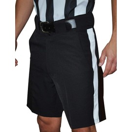 Smitty | FBS-177 | 4-Way Stretch Football Referee Black Shorts with 1 1/4” White Stripe Official's Choice! (34)