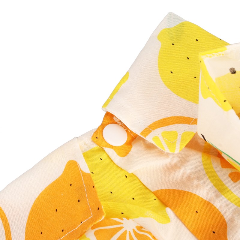 Dog Summer Shirts Lemon Print Breathable Cool Hawaiian Dog Shirts
