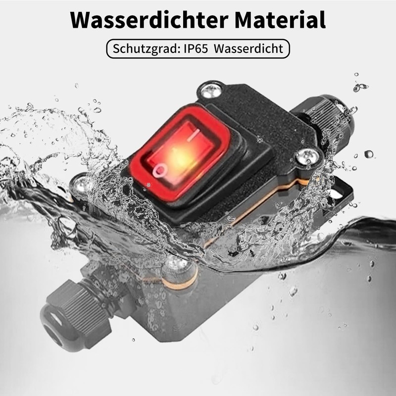 Wjelet Waterproof Inline Switch, IP67 12V 20A DC DPST 4-Pin