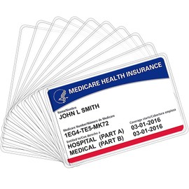 10 Pack New Medicare Card Holder Protector Sleeves，12Mil Clear PVC Waterproof Medical/Credit Card, Business/Social Security Card Protector